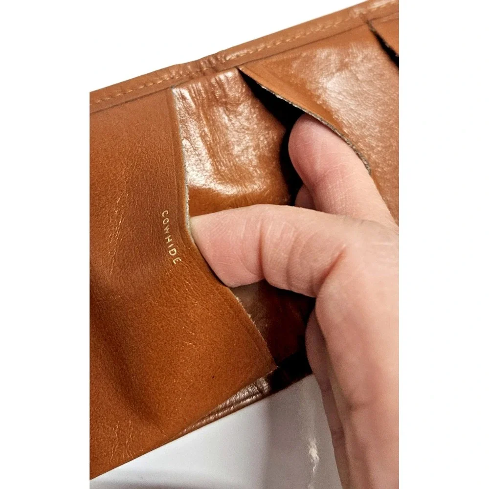 Vintage cowhide brown bifold‎ men slim wallet 4.5x3.5